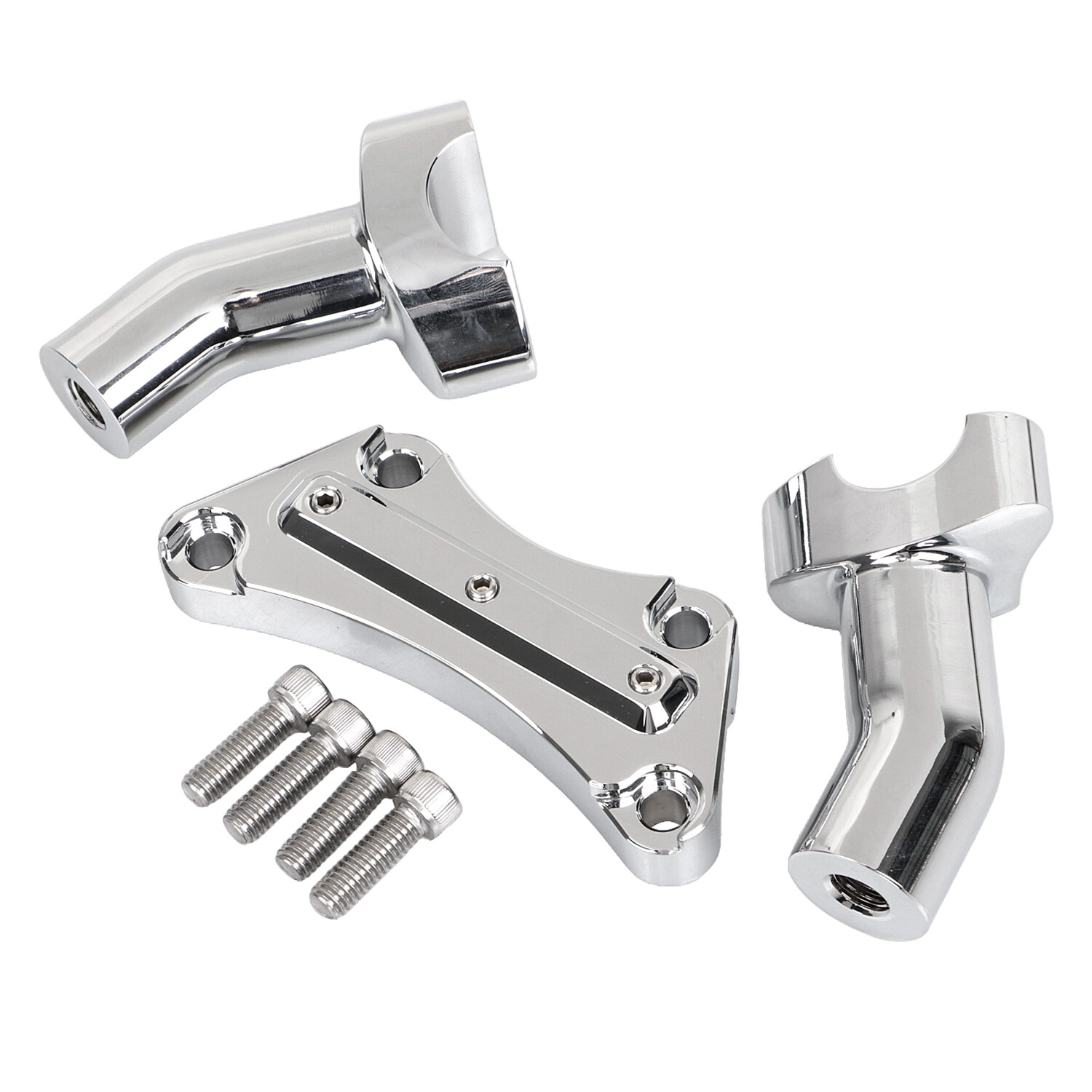 Chrome 3.5" Handlebar Riser 1" Top Clamp For Harley Softail Dyna Street Bob FXDB