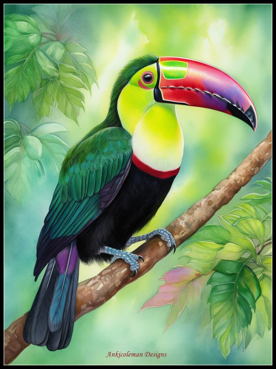 Keel-billed Toucan - Counted Cross Stitch Patterns - Color & BW Symbols