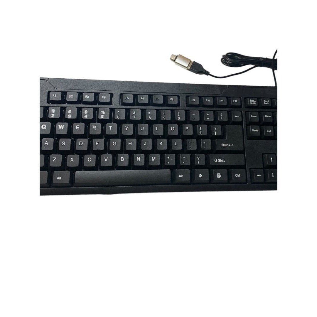 iMicro KB-US0803 104-Key Wired USB English Keyboard Black