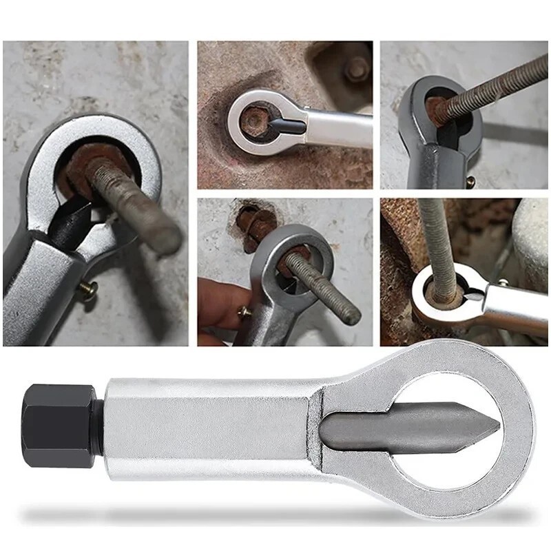 4PCS Nut Splitter Breaker 9-27mm Nut Remover Extractor Adjustable Cracker Tools