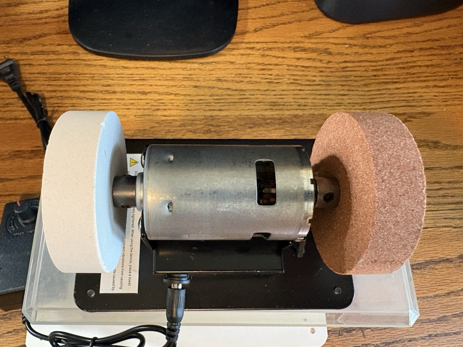 Unbranded Knife Sharpener Sander Desktop W/2.75”Double Grinding Wheels NIB