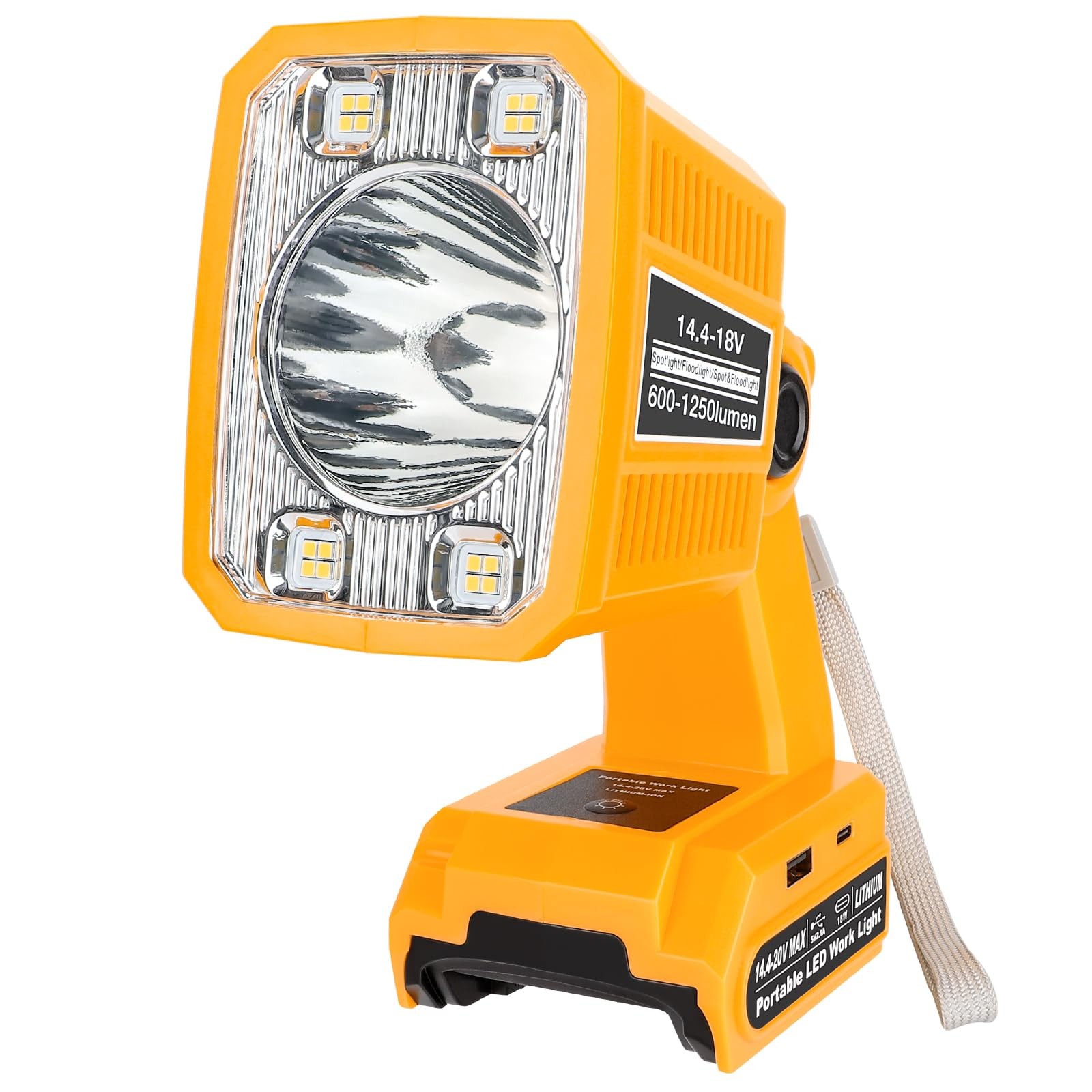 20V Max LED Flashlight for Dewalt 20v Battery, 18W LED Work Light,LED Battery...