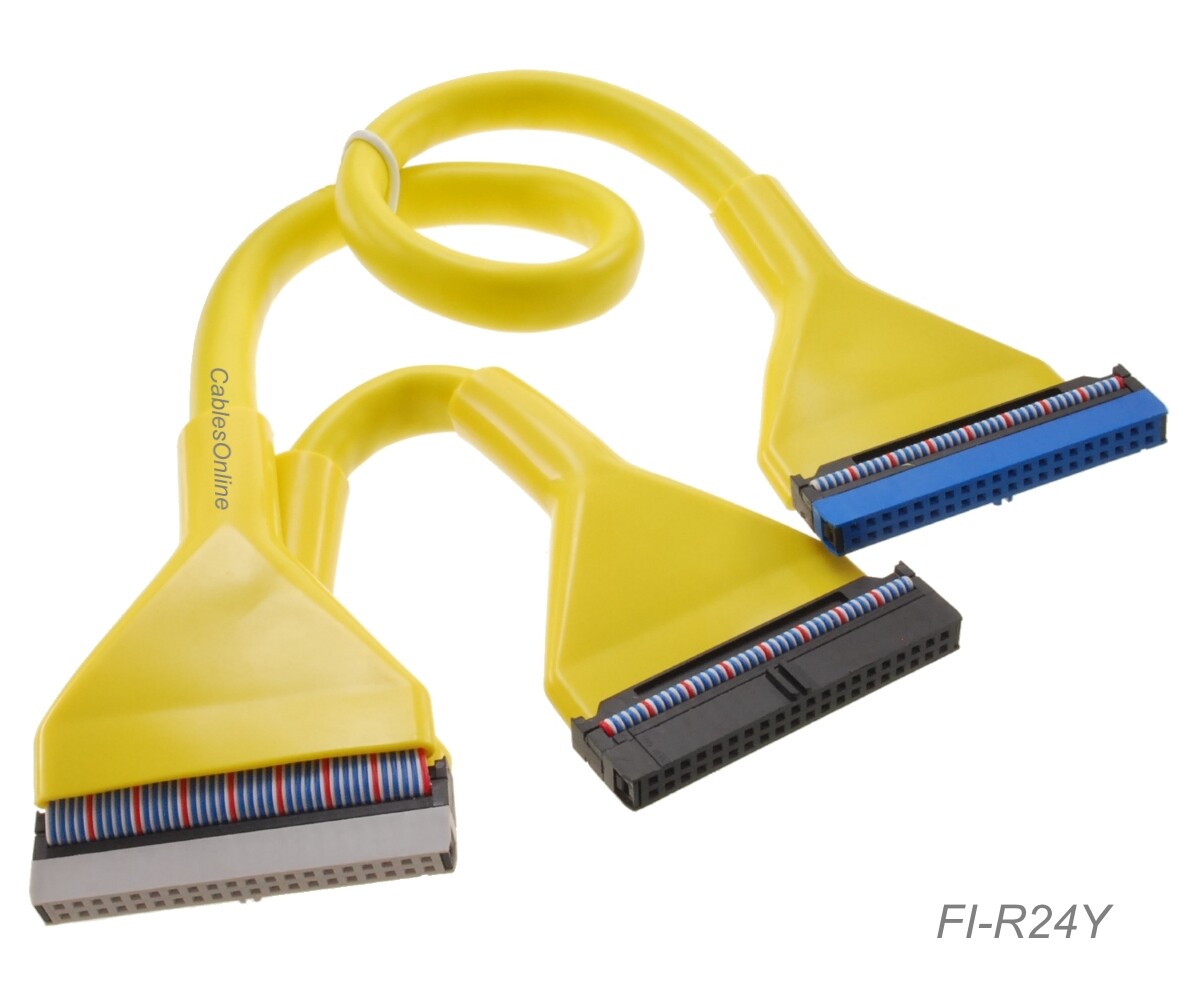 24 inch IDE 40-Pin/80-Wire Ultra ATA/133 Two-Drives Round Internal Cable, Yellow