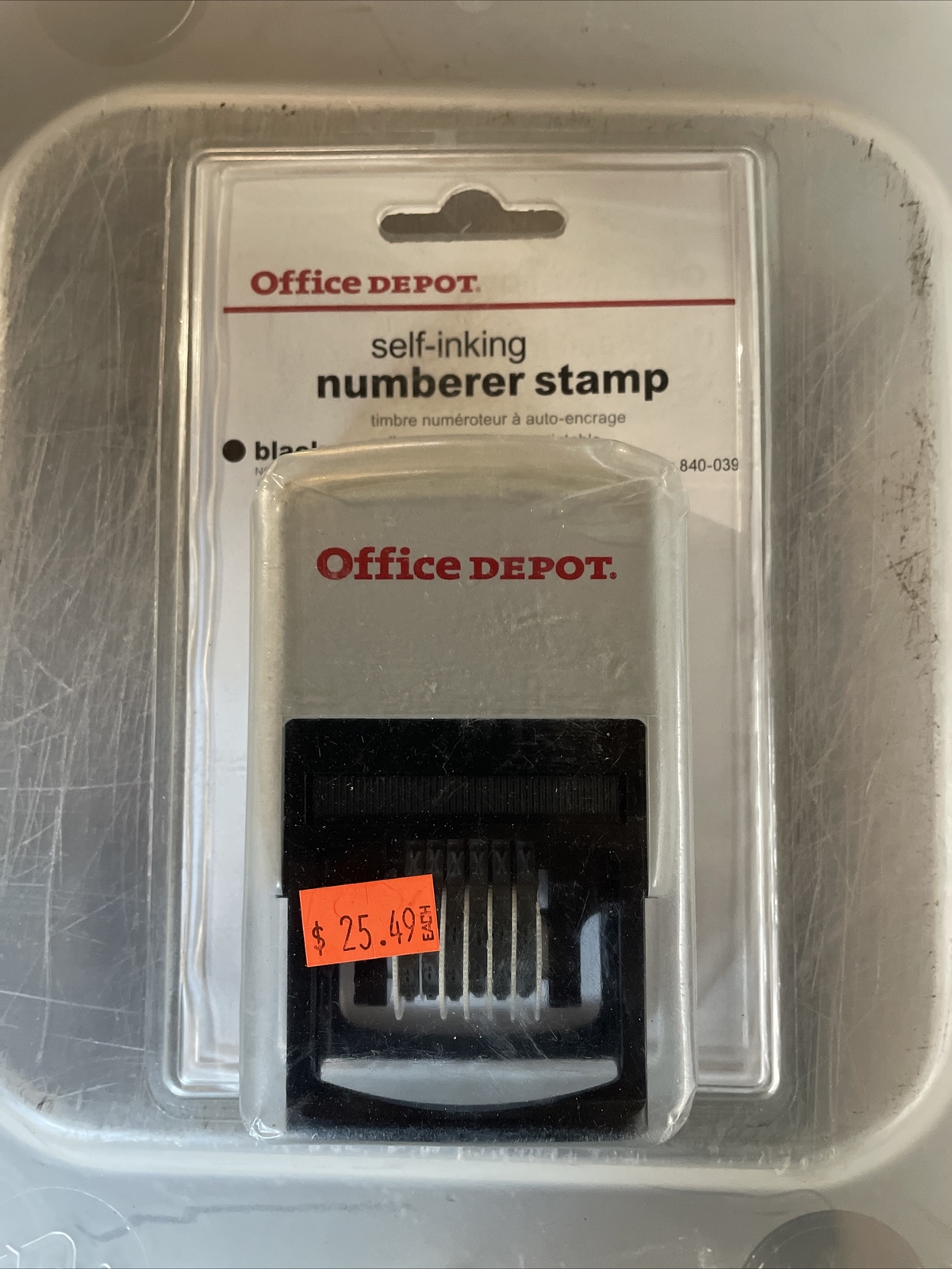 Self Inking Numberer Stamp BLACK 840-039 Office Depot Brand