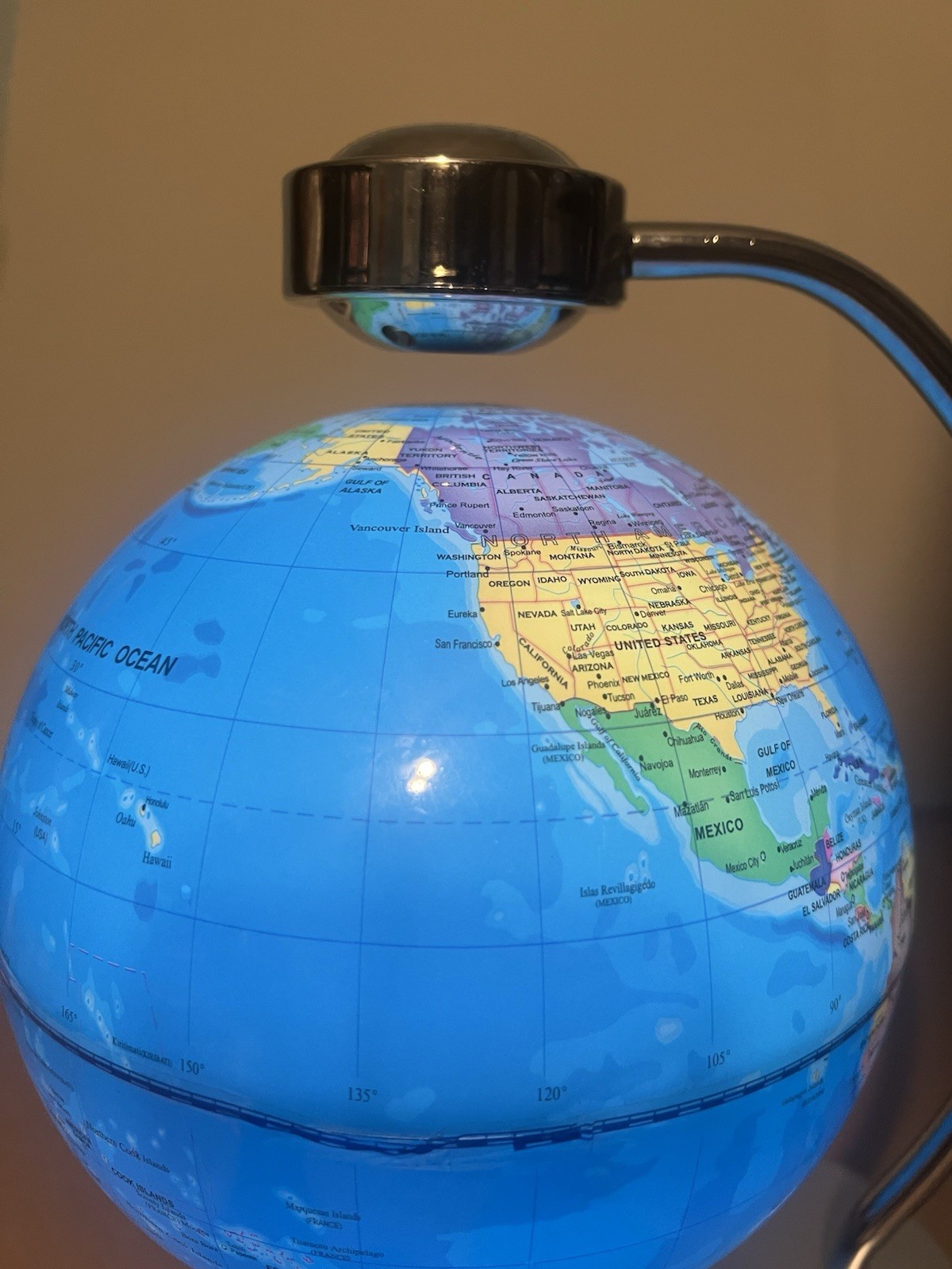 Floating Globe 8'' Magnetic Levitation Rotating Illuminated World