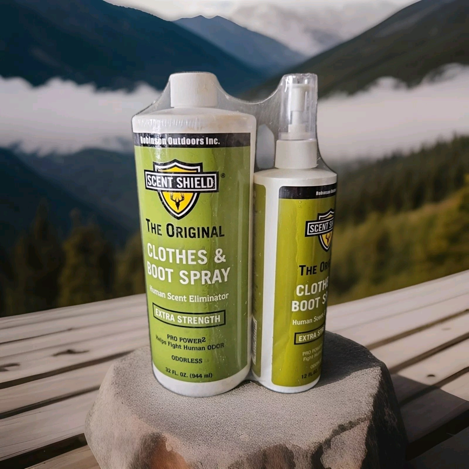 Original Scent Shield Clothes & Boot Spray Extra Strength 32oz +bonus bottle NEW