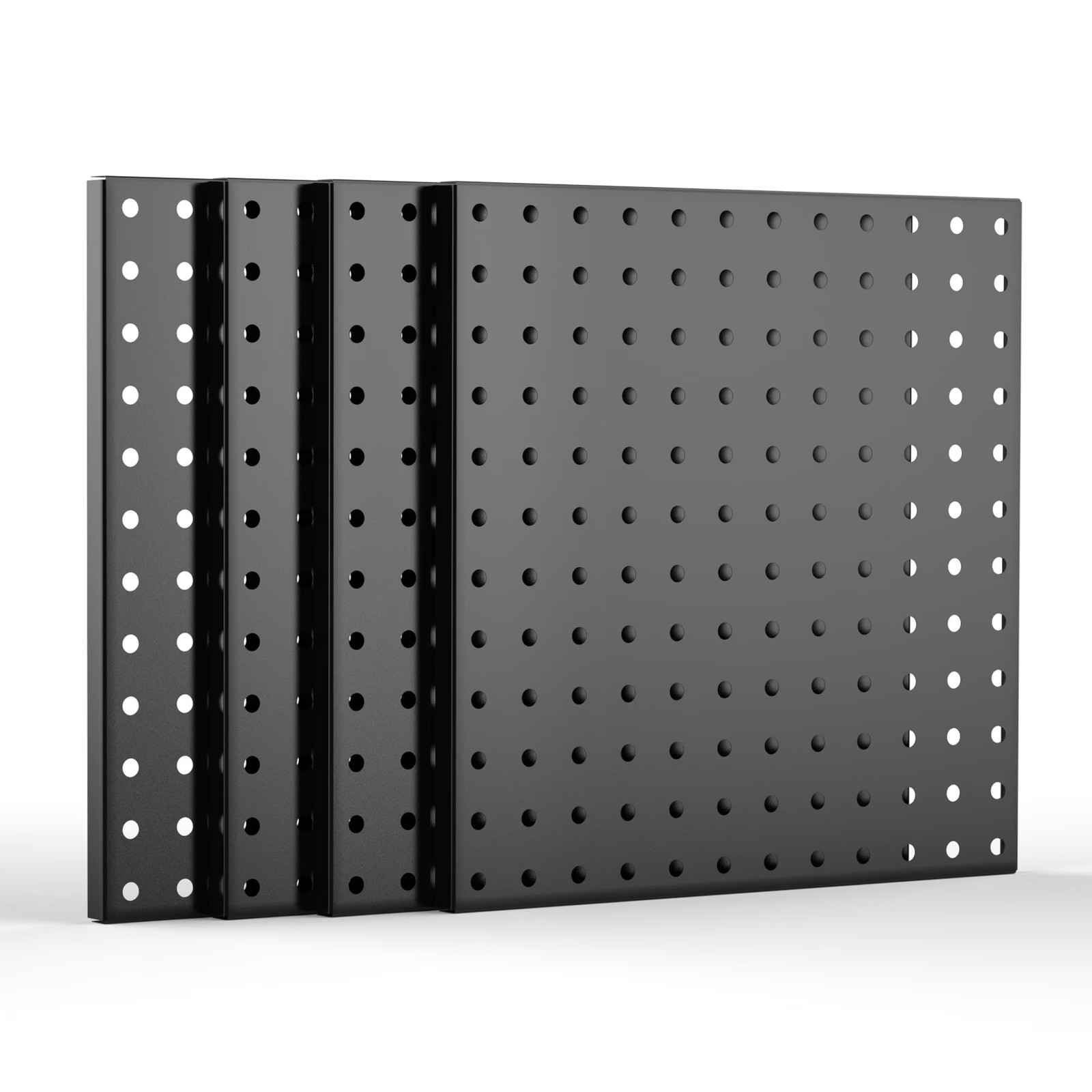 4-Pack 12"X12" Metal Pegboard Panels, Heavy Duty Modular Wall Organizer for Gara
