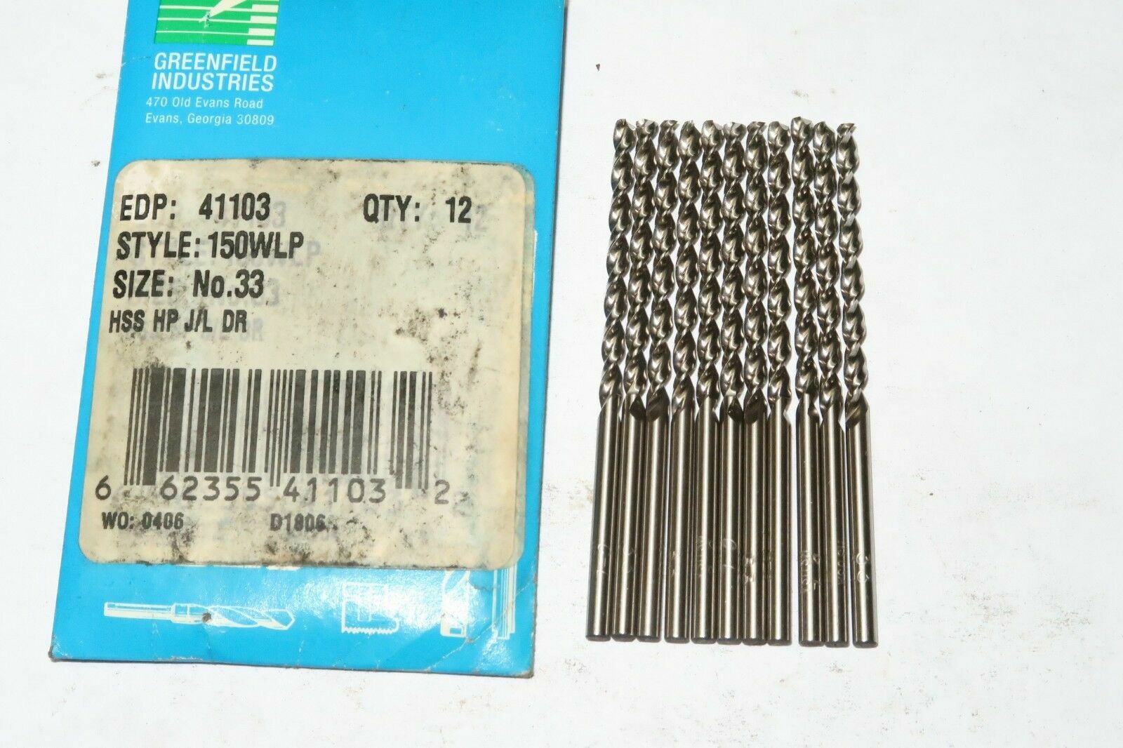 12 pnew GREENFIELD #33 150WLP 135 Parabolic Jobber Twist Drills Bright 41103 USA