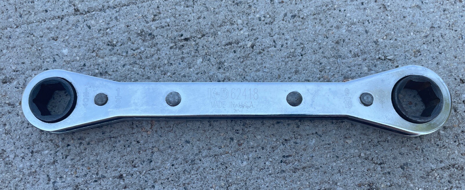 K-D Double Box End Ratcheting Wrench 1/2 & 9/16  62418 6 Point