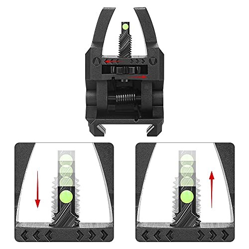 Fiber Optic Sights,with Green and Red Full Fiber Optics Dots Polymer Black
