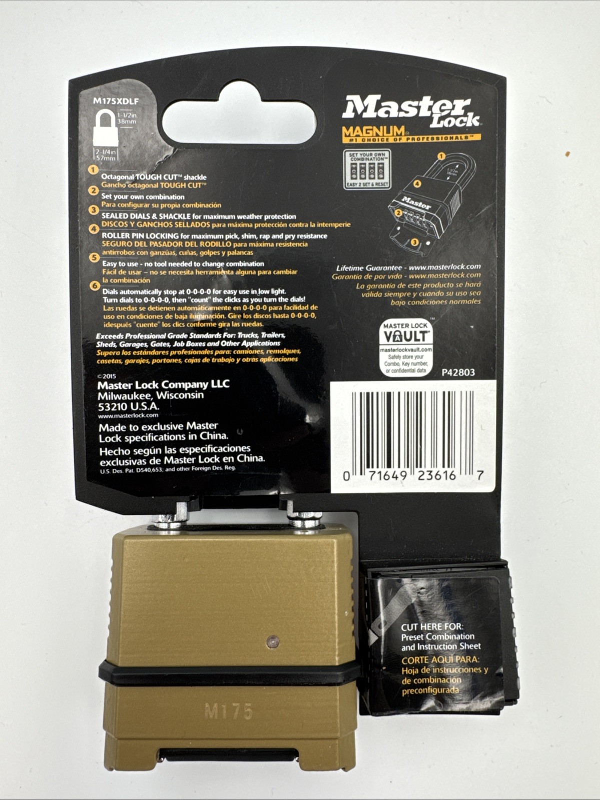 Master Lock Magnum Combination Padlock With 1.5" Shackle