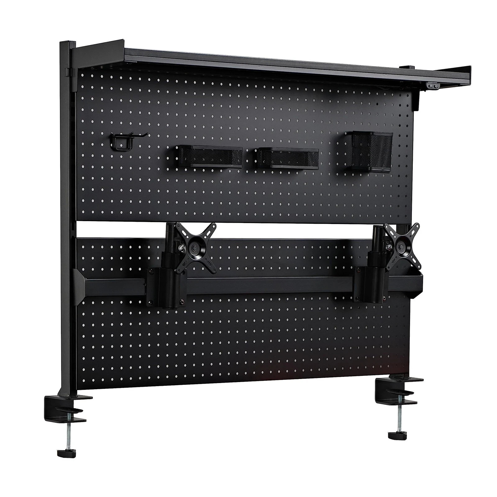 EUREKA ERGONOMIC Pegboard with Dual Monitor Stand Steel Pegboard