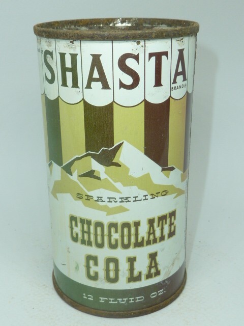 Empty Top Opened 12oz Shasta Chocolate Cola Flat Top