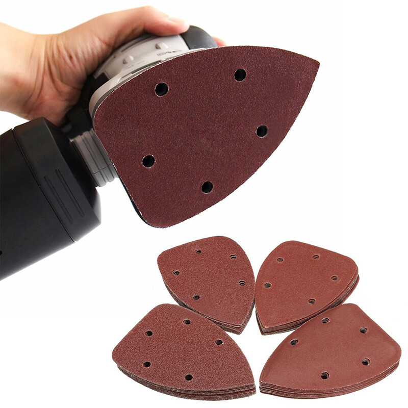 20pcs Triangle 5 Hole Self-adhesive Sandpaper Abrasive Polishing Tool 40-400Grit