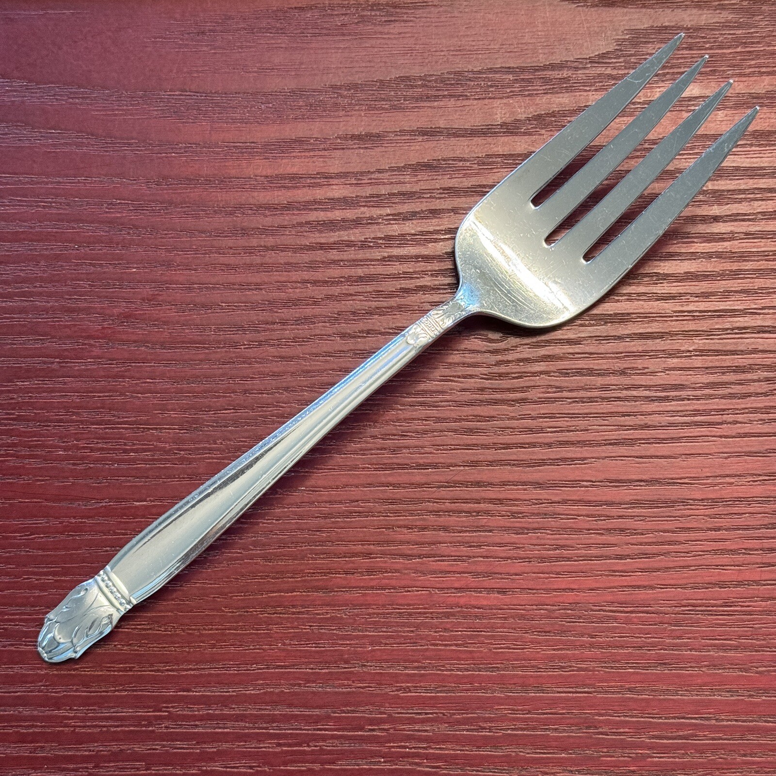 Danish Princess Int Silver Holmes Edwards Inlaid Silverplate Large Serving Fork