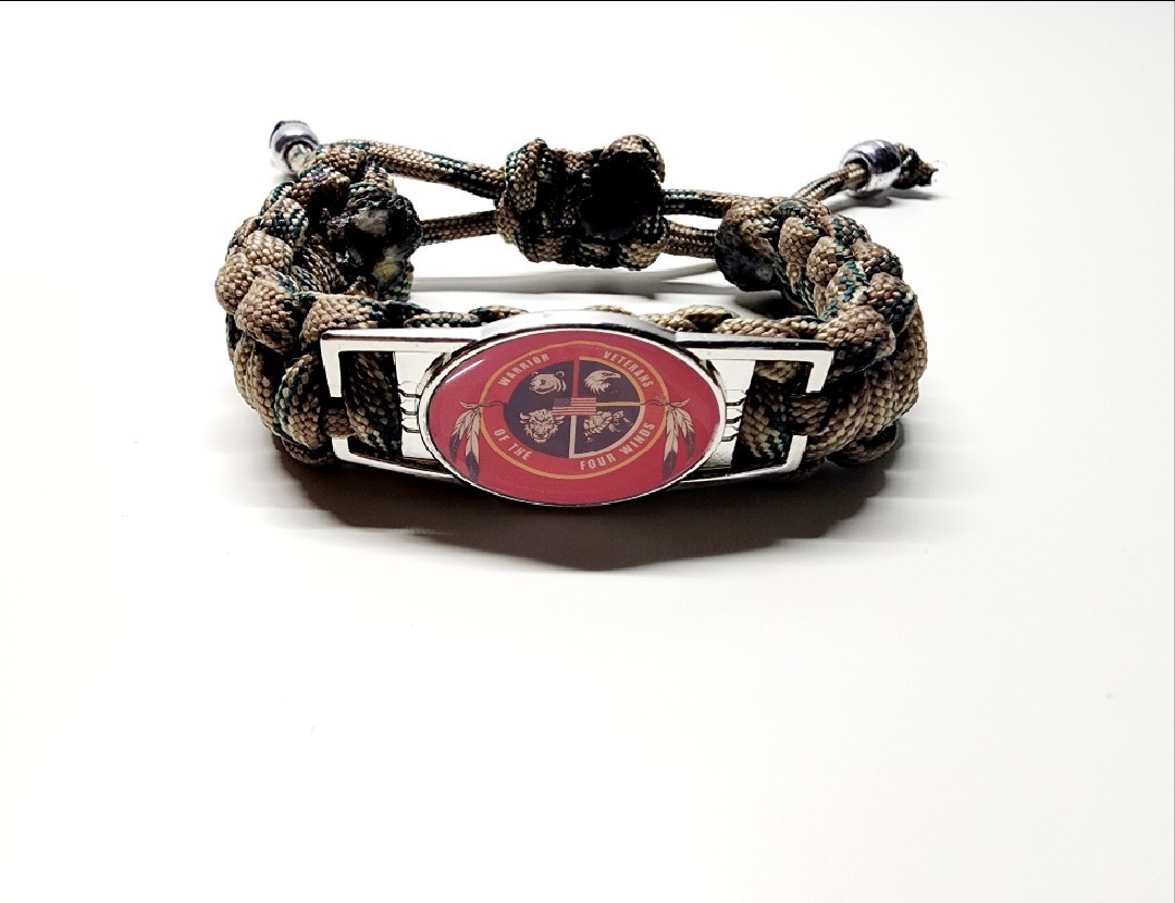 Warrior Veterans of the Four Winds Flag Adjustable Charm Bracelet