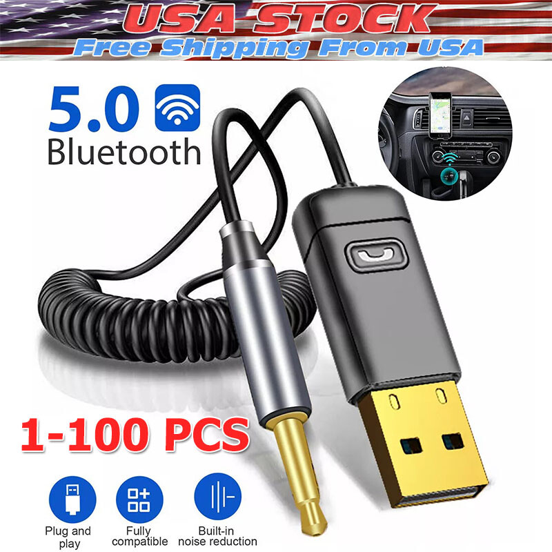 Wireless USB Bluetooth 5.0 Audio Transmitter Receiver AUX Adapter For TV Car Lot