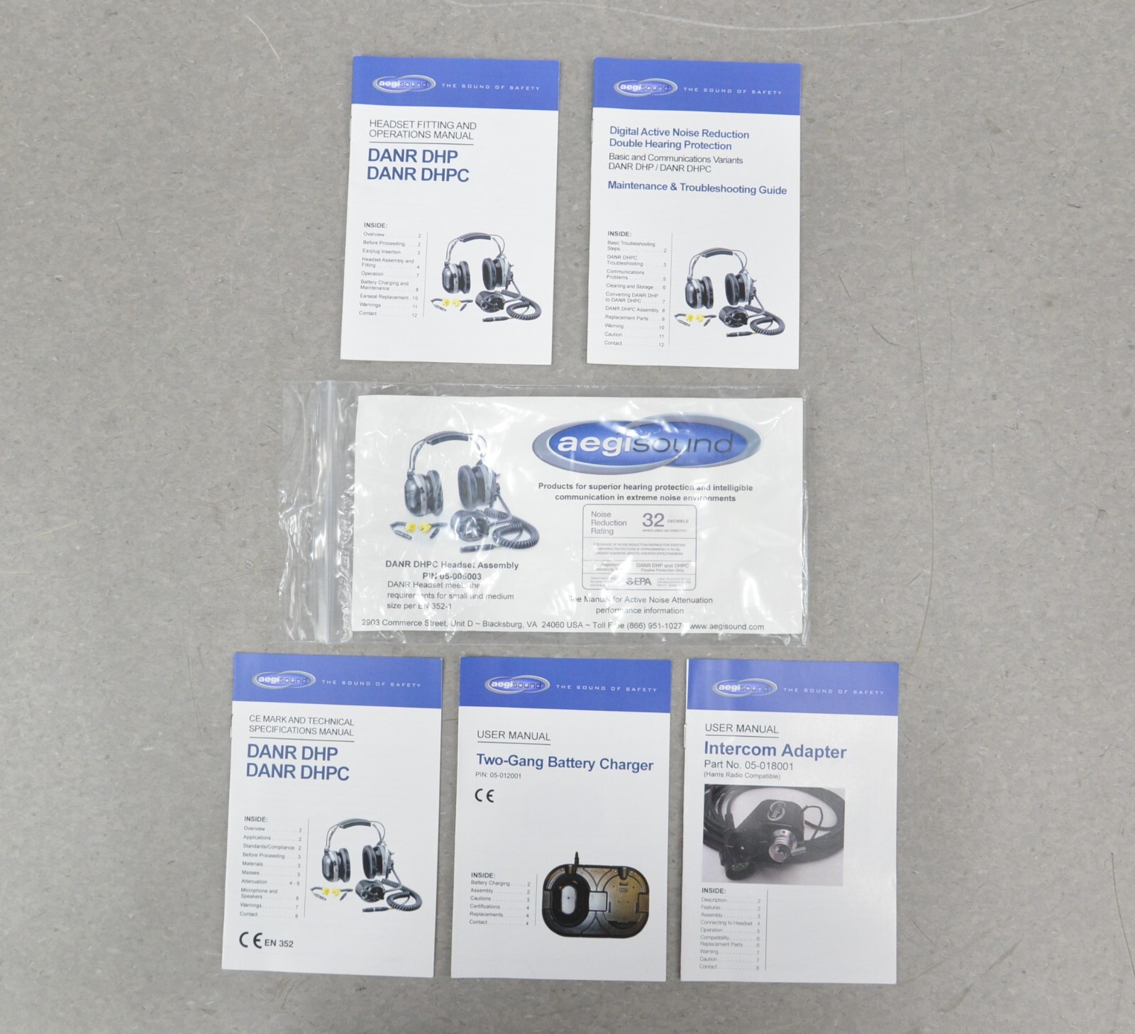 Aegisound DANR HPD+C Headset Assembly Hearing Protection & Communication Kit