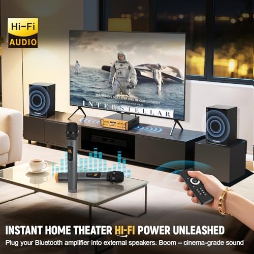 2.1 Channel Bluetooth Audio Amplifier, UHF Wireless Microphone System with