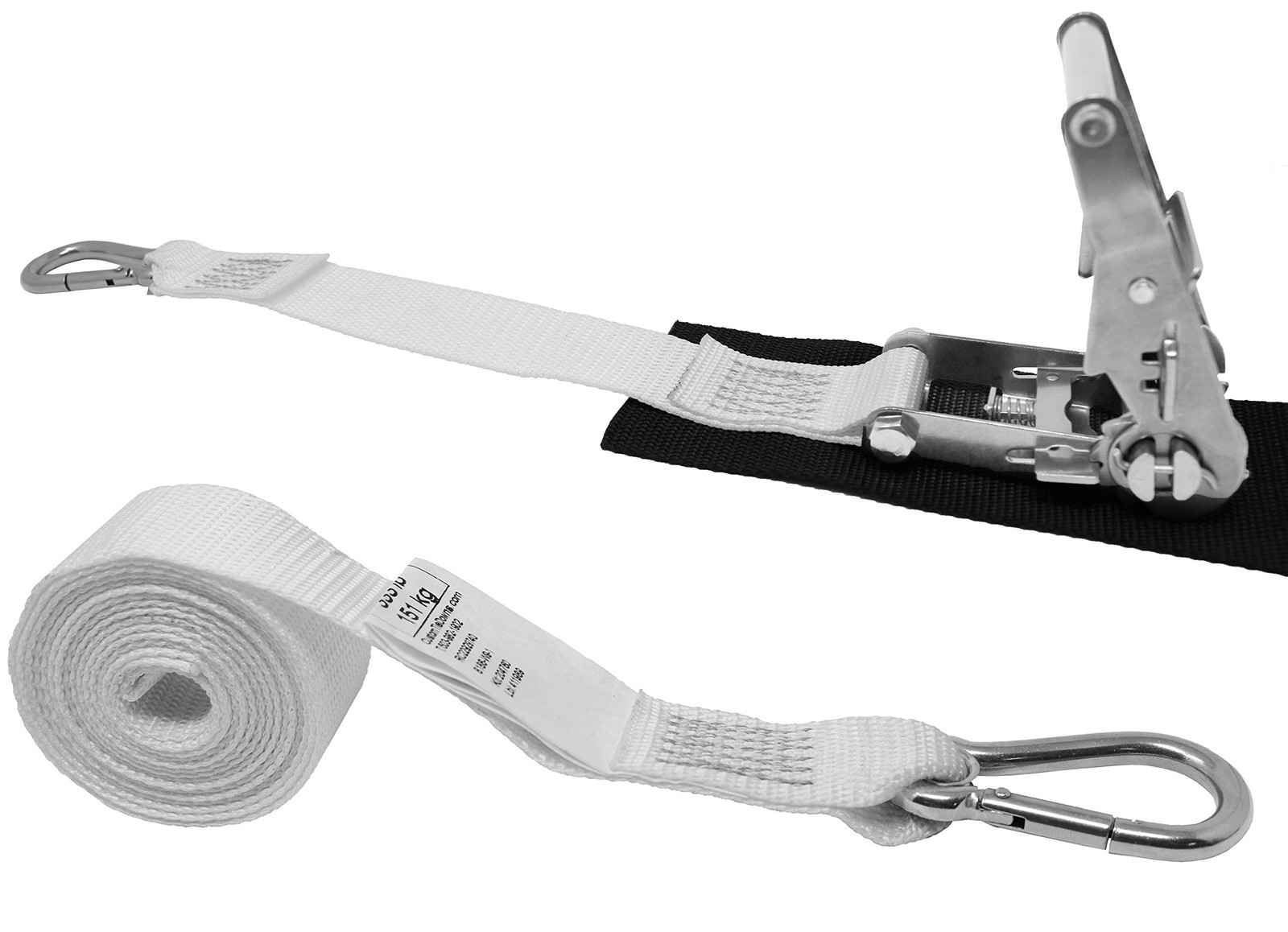 1.5 Inch x 10 Foot Stainless Steel Ratchet Strap, Protective Pad Under Buckle...