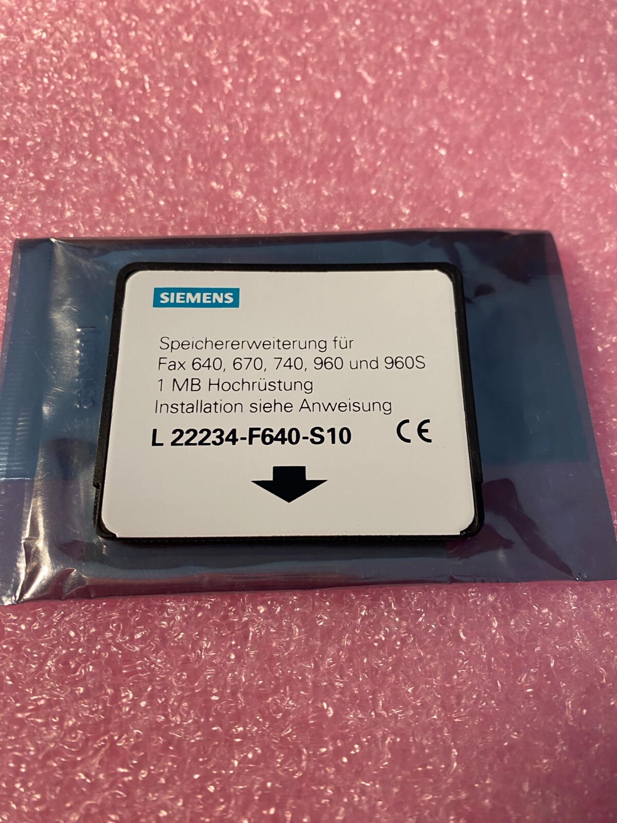Siemens 1MB Memory Expansion for Fax 640 670 740 960 960s L 22234-F640-S10 New