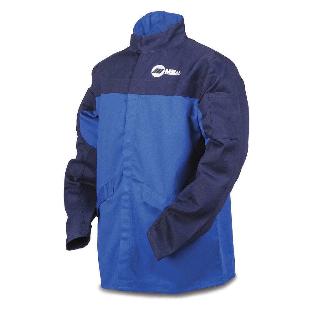 MILLER ELECTRIC 258098 Welding Jacket,Royal/Nvy,Ctn INDURA,L 34C284