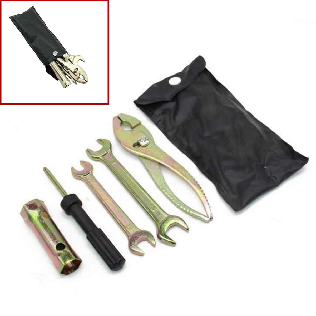 For Honda Motorcycle Tool Kit Screwdriver Spanner Spark Plug Wrench+Storage Bag