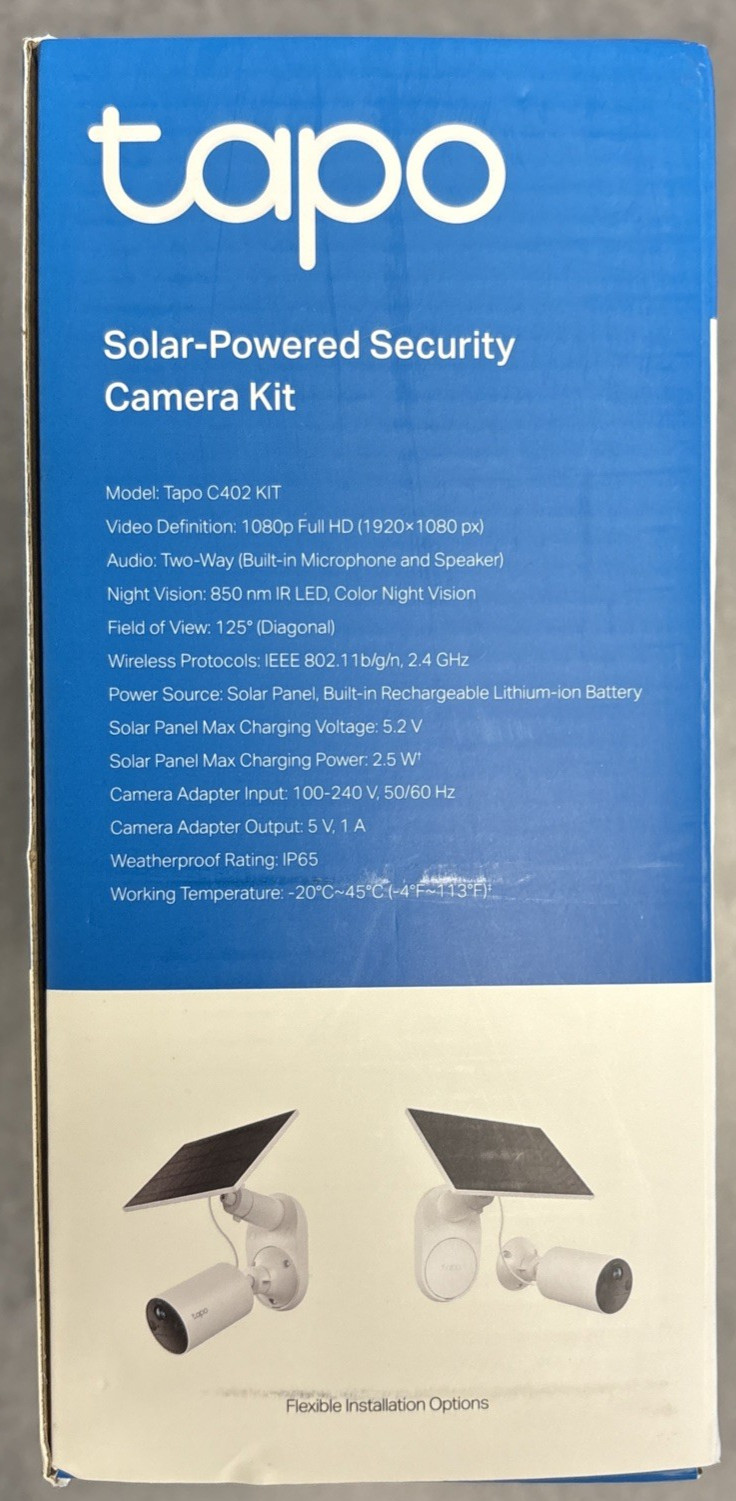 TP-Link Tapo C402 Wireless Solar-Powered 1080p Full HD Security Camera Kit