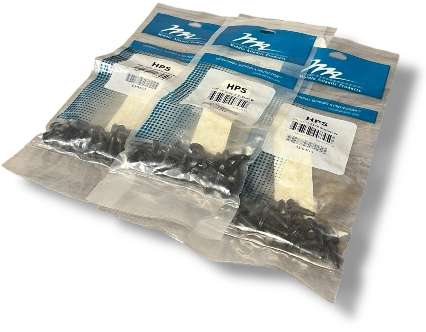 (LOT OF 4 - 100 TOTAL SCREWS) Middle Atlantic HPS 25pc 10-32 Rack Screws