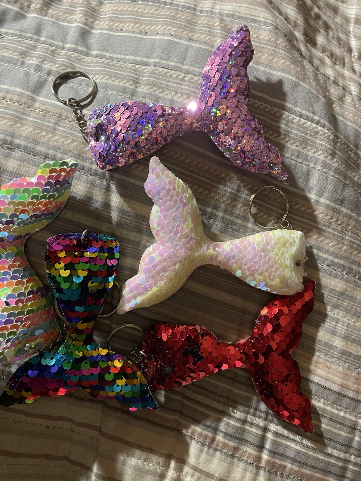 one Sequin Mermaid Tail Keychain