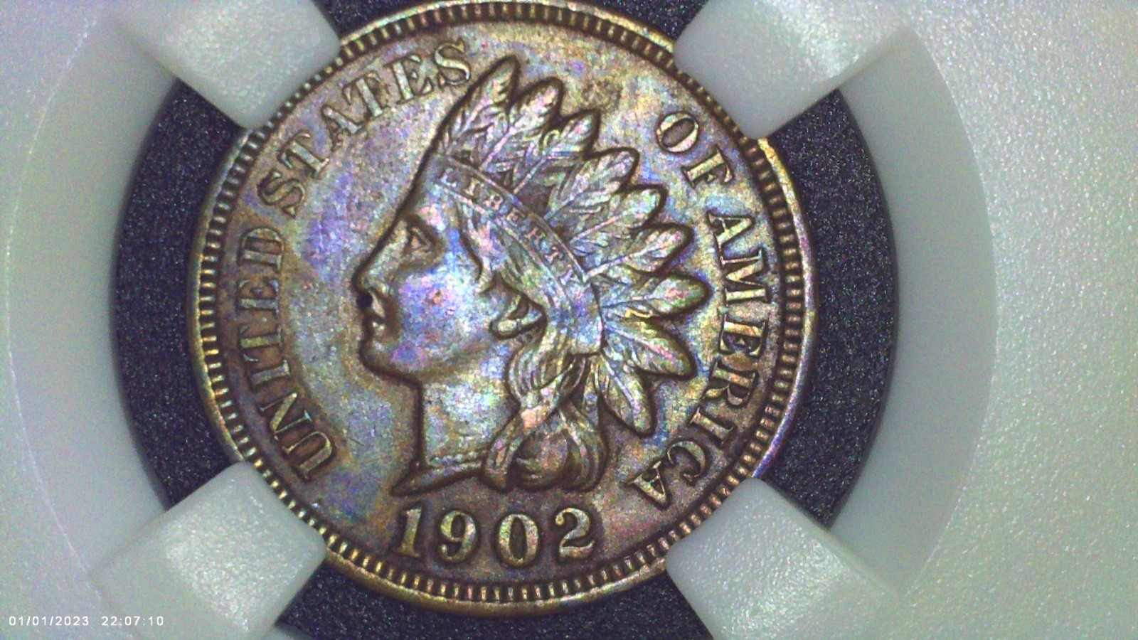 1902 Indian Head, P Mint *SOLID GEM / GREAT COLOR / TONE AU ++/BU - Orig Collect