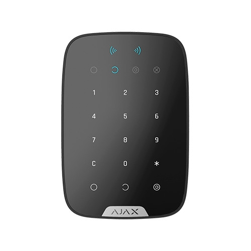 Ajax KeyPad Plus Wireless Touch Keypad Black  RFID Card Fob Support
