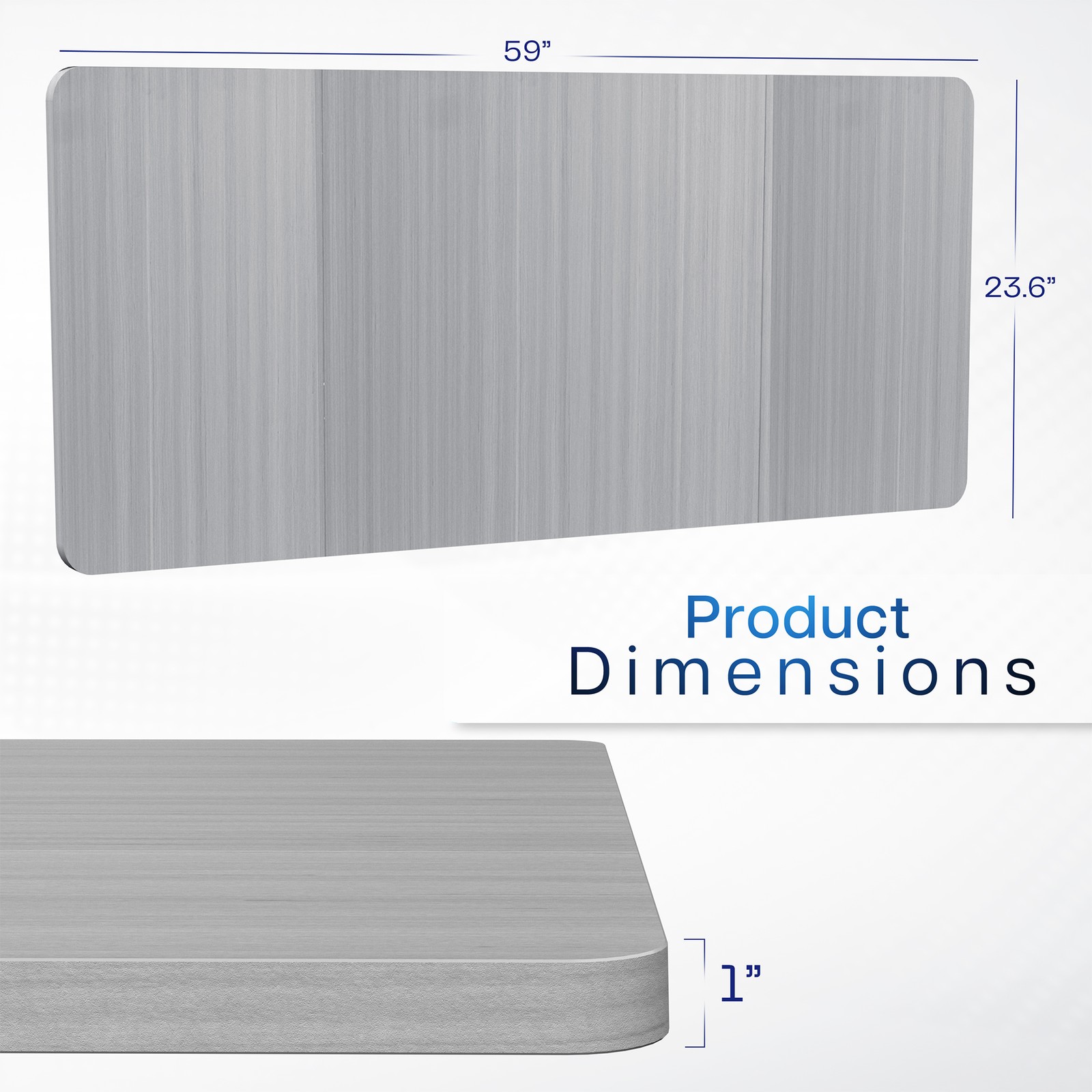 VIVO Dark Gray 60 x 24 inch Universal Table Top for Sit to Stand Desk Frames