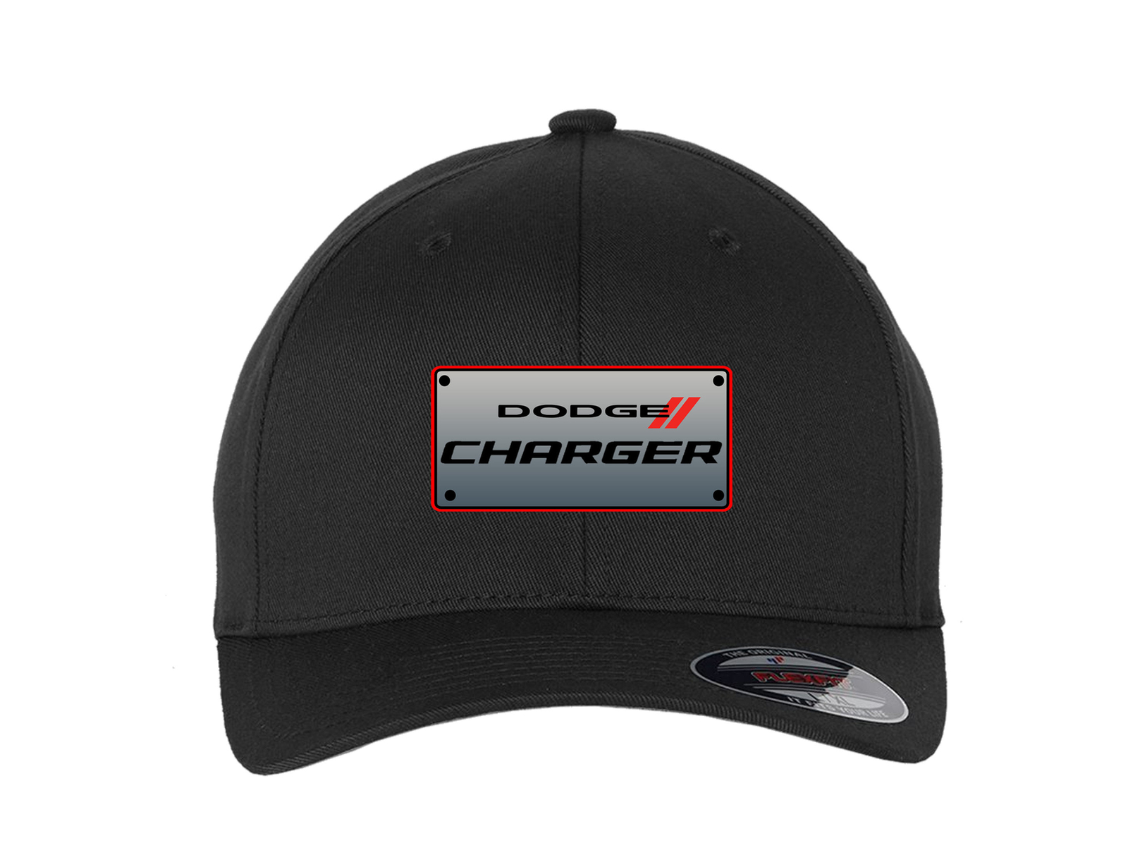Dodge Charger Embroidered Patch Flexfit Style Black Hat Cap Official Licensed