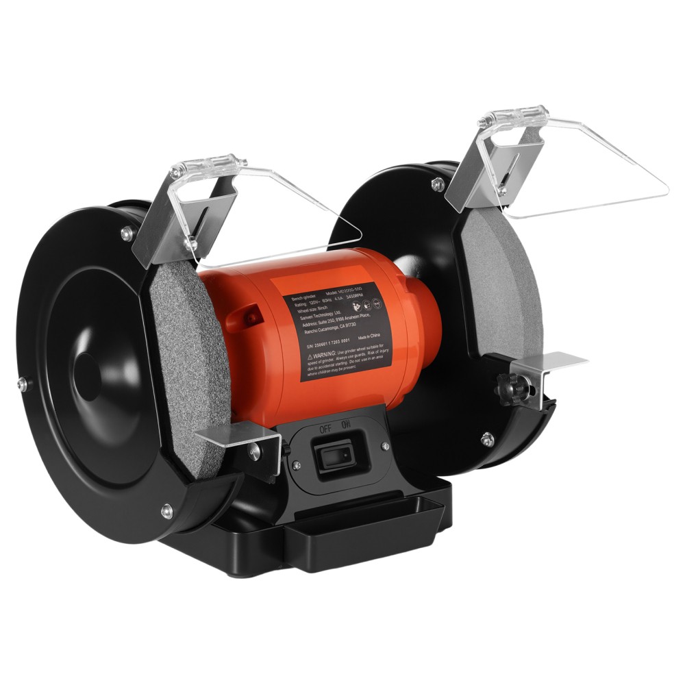 8" 550W 3450RPM Bench Grinder Adjustable Eye Shield Grinding Sharpener