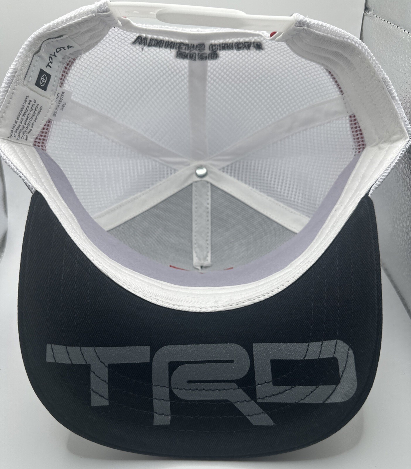 Toyota Racing TRD Hat Logo Striped Snapback Mesh Trucker Cap Black White Red New