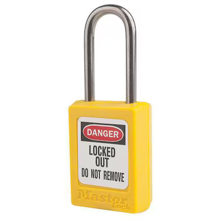 Master Lock S31kas12ylw Lockout Padlock, Keyed Alike, Thermoplastic, Yellow, 1