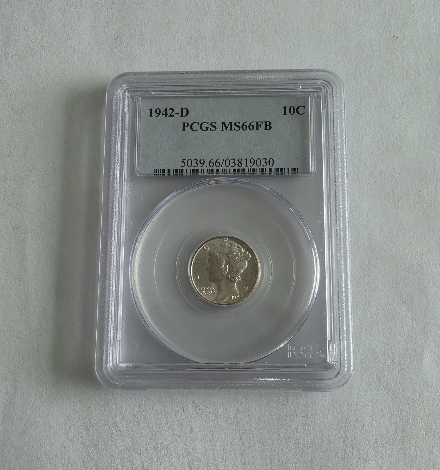 1942-D Silver Mercury Dime PCGS MS66 FB Full Bands