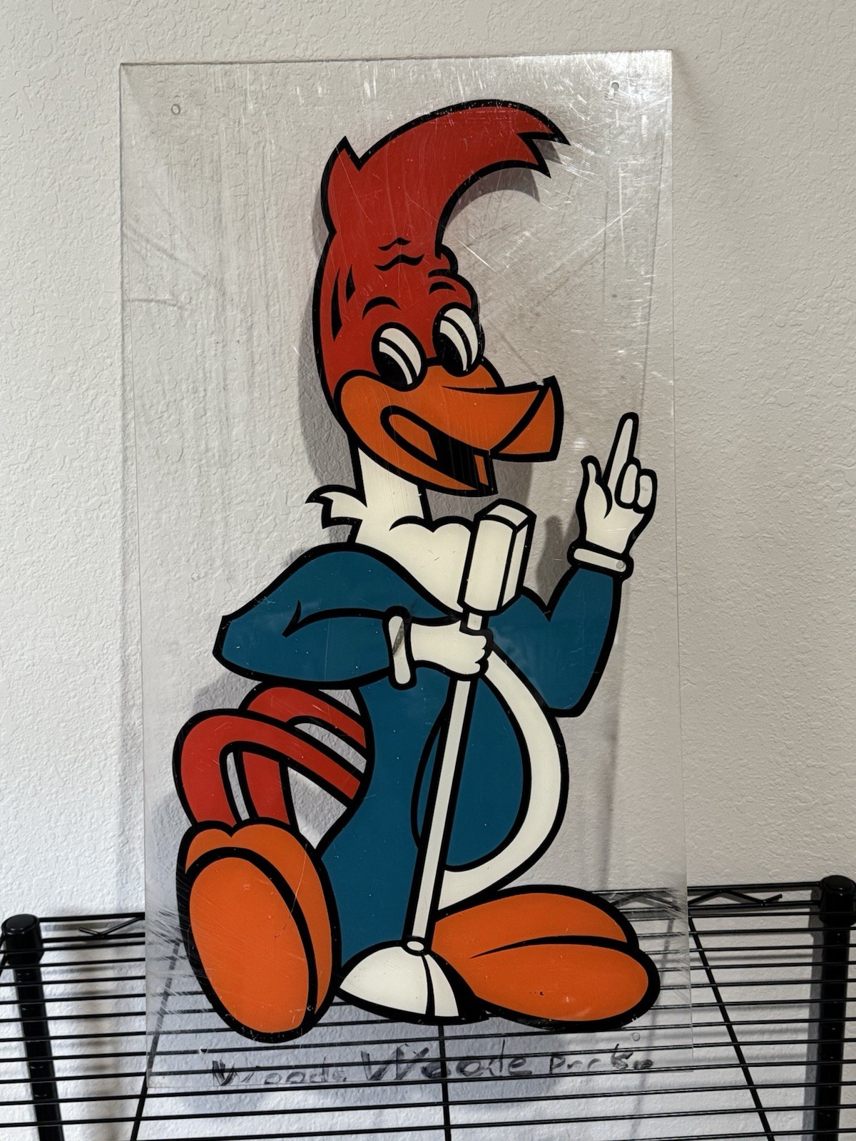 Original Vintage Kiddierama Cartoon Booth Arcade Sign Woody Woodpecker