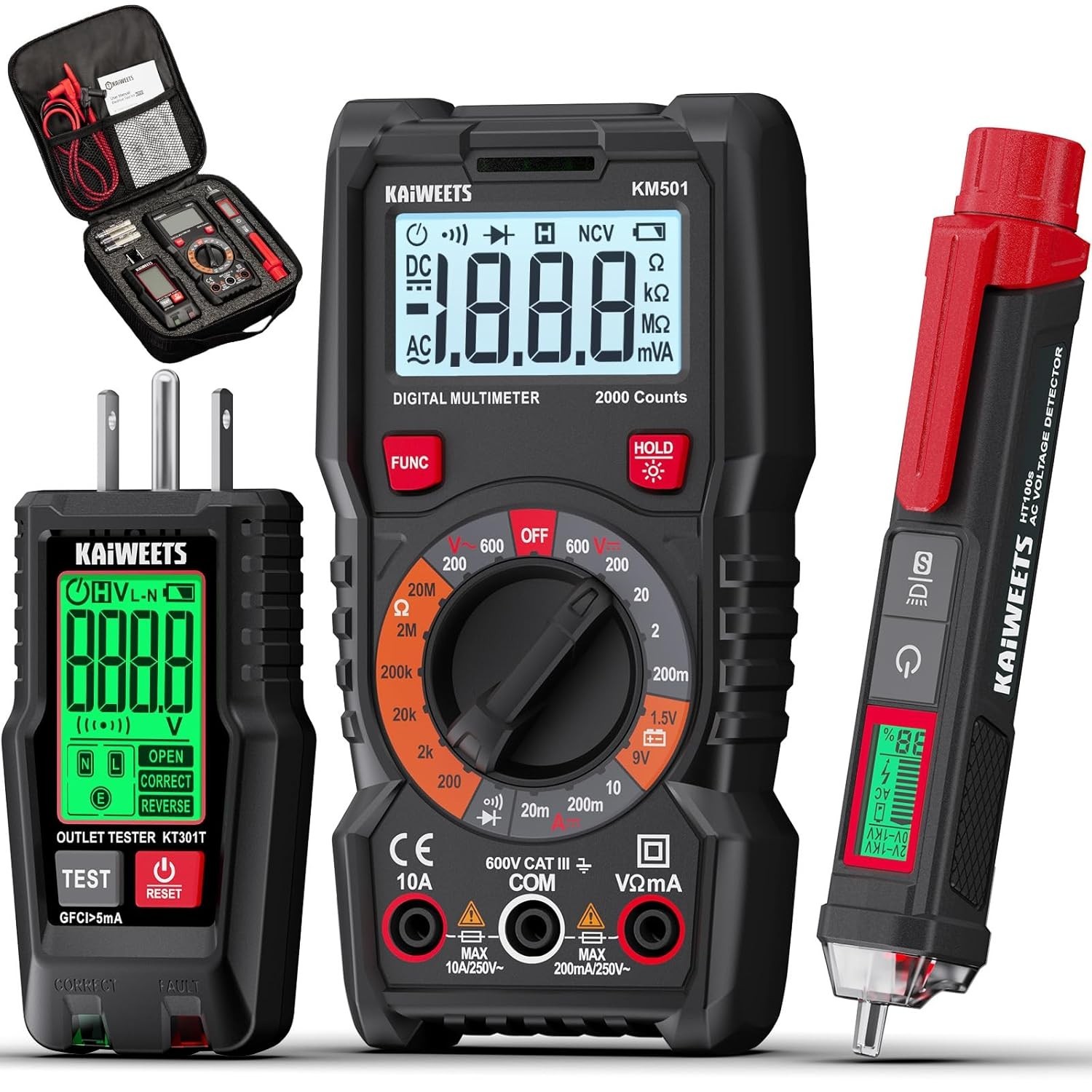 Electrical Kit , Digital Multimeter, Smart Non-Contact Voltage Tester & GFCI...