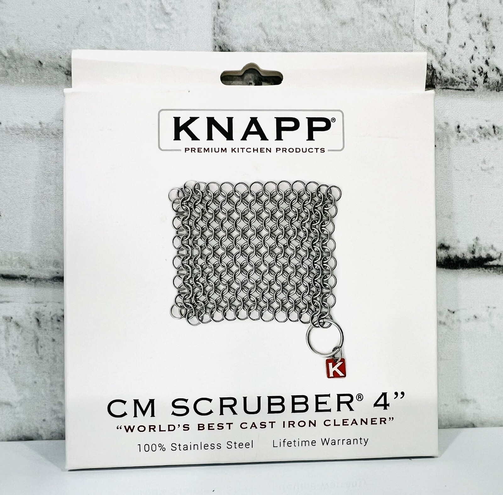 Knapp CM Scrubber 4”x 4" World's Best Cast Iron Cleaner 100% Stainless Steel