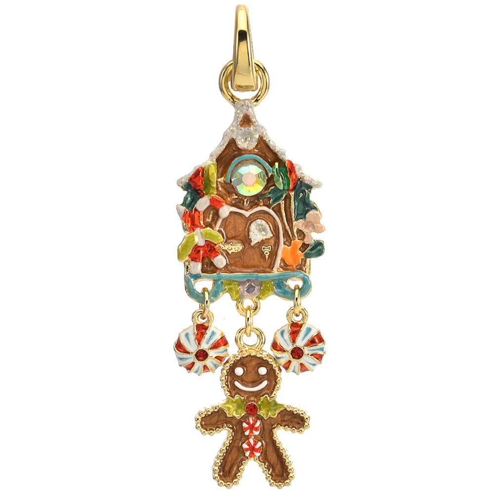 KIRKS FOLLY GINGERBREAD HOUSE OPEN RING CHARM IN GOLD TONE