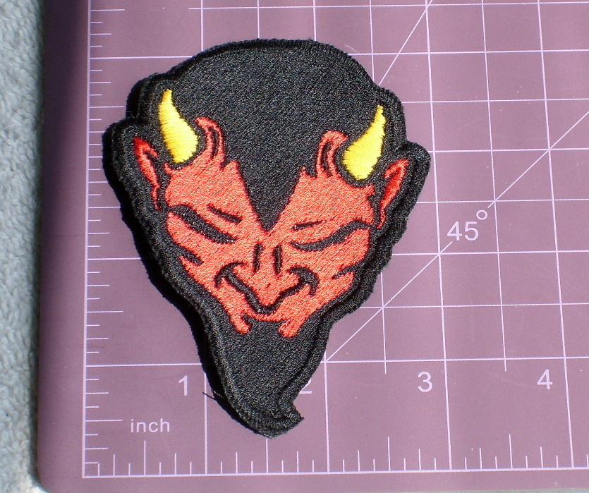 Small Devil Head Emdroidered Biker Vest Jacket Patch embroidered, motorcycle
