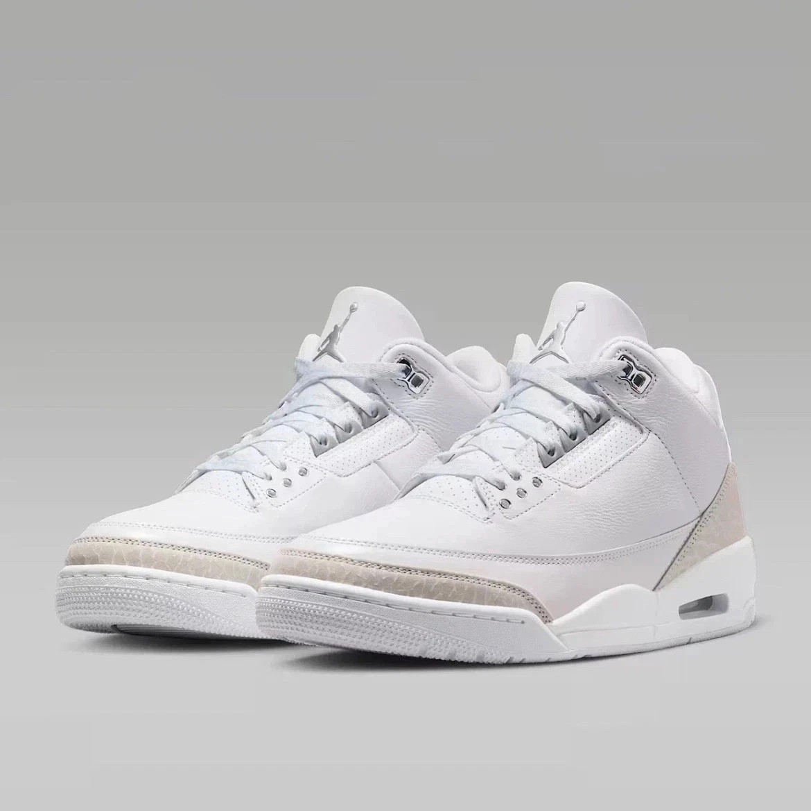 NIKE Air Jordan 3 Retro Metallic Silver-White CT8532-111 MEN'S SIZE 13 Fast Ship