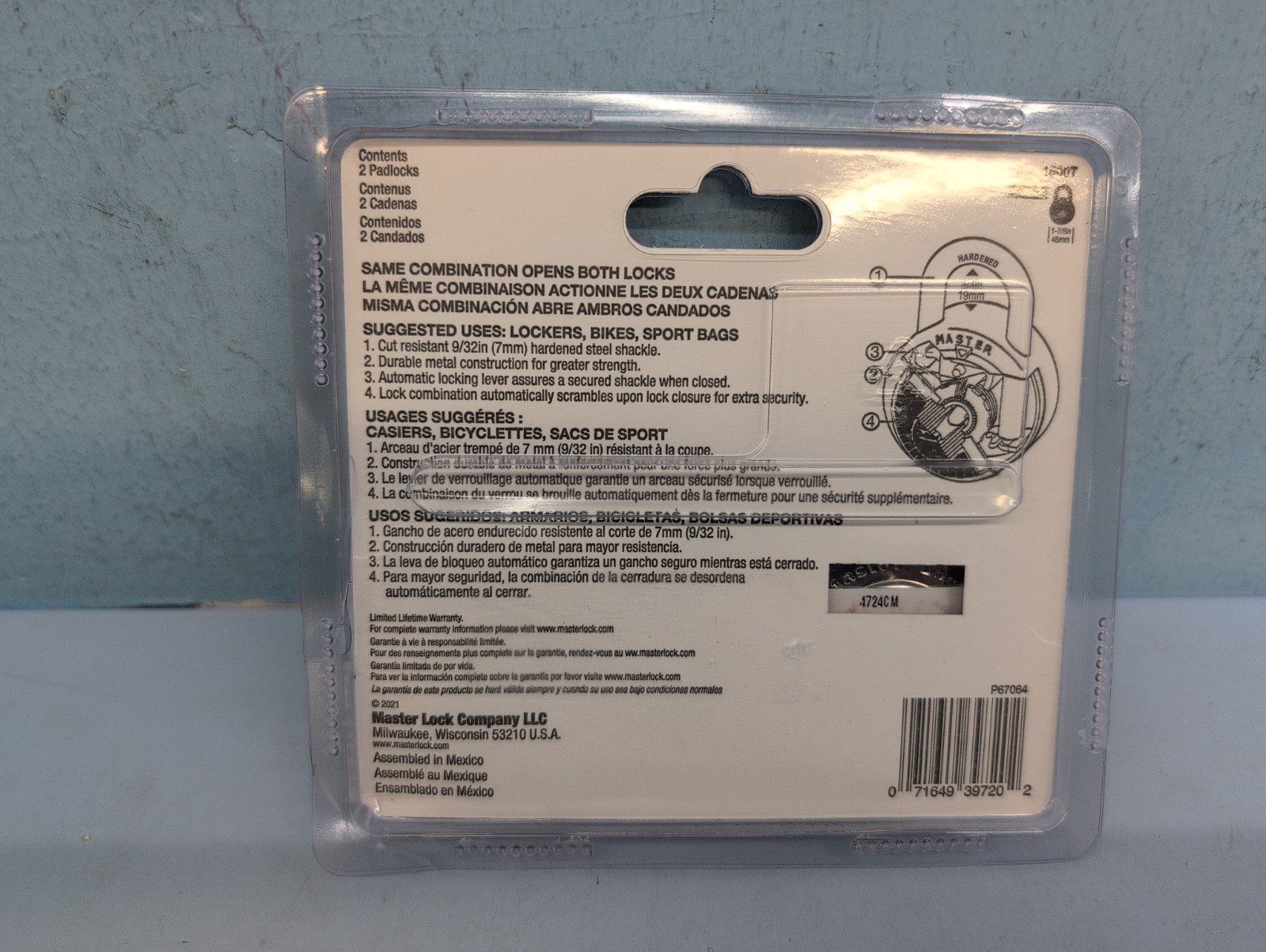 Master Lock 1500T Matching Combination Padlocks Lock Locker 2 Pack