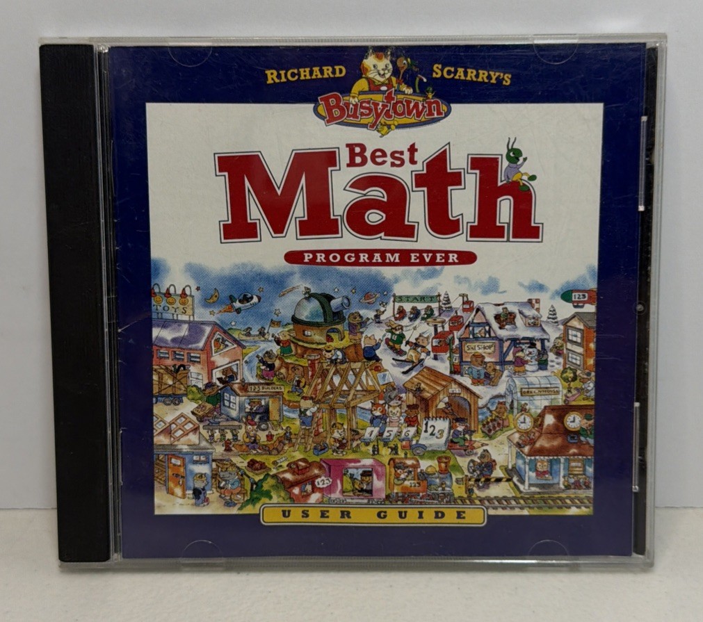 Richard Scarry's Busytown Best MATH Program (WIN/MAC CD-Rom, 1997) Very Good
