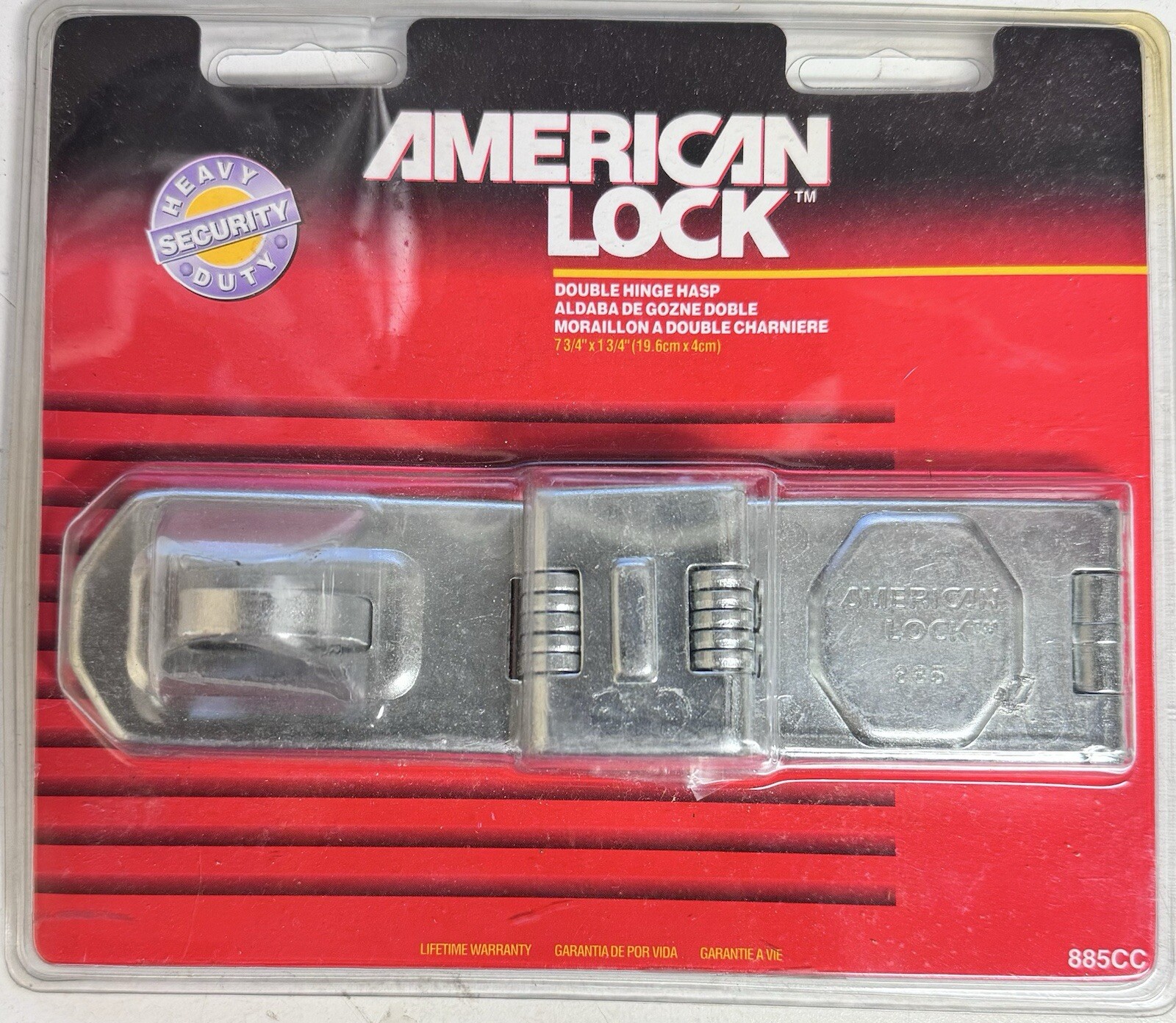 American Lock 885CC Double Hinge High Security Steel Hasp, 7-3/4" x 1-3/4 NEW