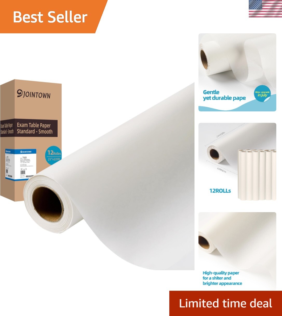 Medical Exam Table Paper 21x225ft Disposable Barrier Hygiene Supplies