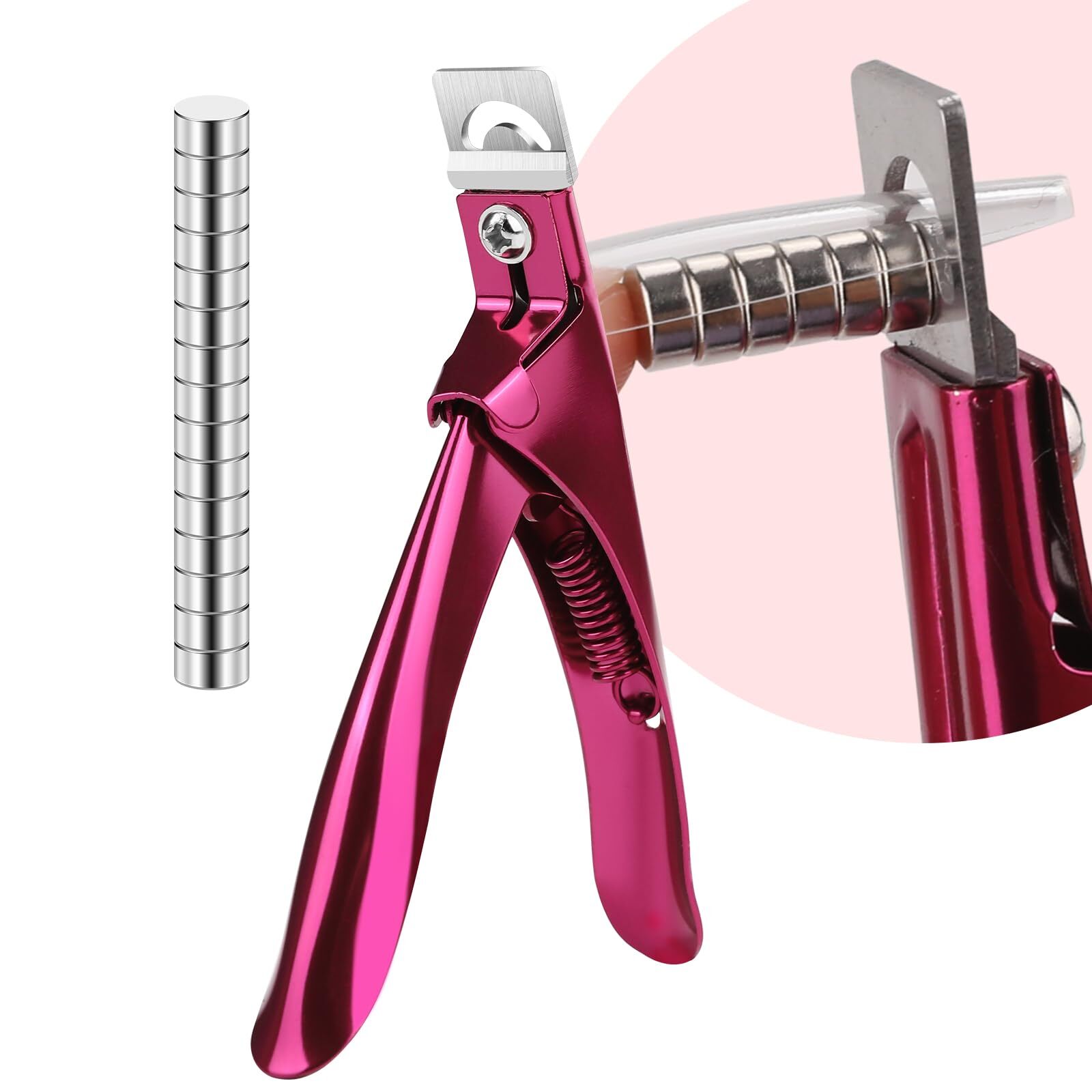 False Nail Clippers with Magnets Stainless Steel Nail Cutter for Acrylic Nailt..