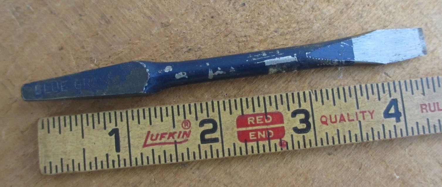 Vintage Brace & Bit Belknap Blue Grass Flat Head Straight Screwdriver 4½" Bit